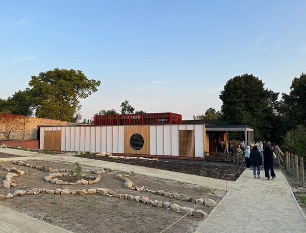 construction of the reception and retail space