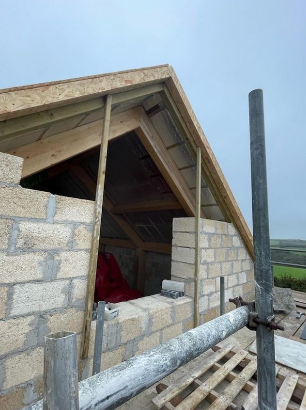 Hempcrete block wall
